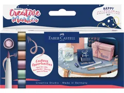 Faber-Castell Faber-Castell 6er-Set Goldfaber Creativ-Marker "Happy Celebration" B-Spitze – Produktbild 1 von 1