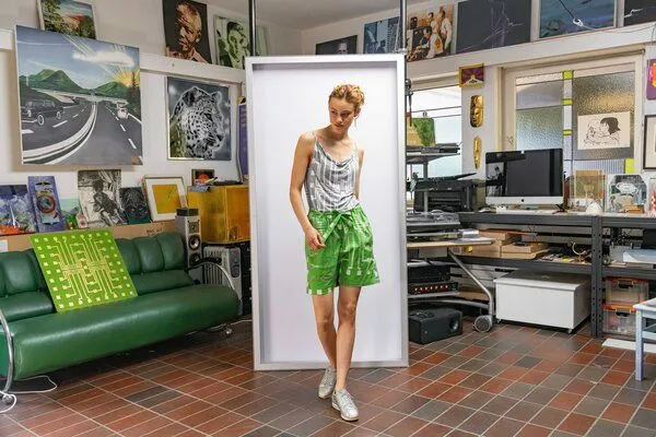 Sophia Schneider-Esleben Sophia Schneider-Esleben PJ Shorts - aus Bio Baumwolle, Grün, – Produktbild 4 von 4