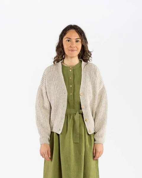 MATONA Matona Strickcardigan für Frauen aus Bio-Baumwolle und Lammwolle / Organic Knit Cardigan, Salt, – Produktbild 1 von 4