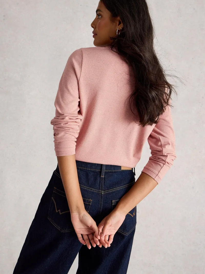White Stuff Langarmshirt Clara mit Glitzer - 52, Dunkles rosa, – Produktbild 4 von 4
