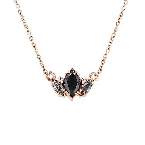 Eppi Eppi Halskette mit Salt and Pepper Diamanten in Marquise Form Everline, Rosa, – Produktbild 1 von 3