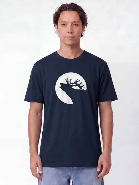 watapparel watapparel T-Shirt Unisex Röhrender Hirsch, French navy, – Produktbild 2 von 2