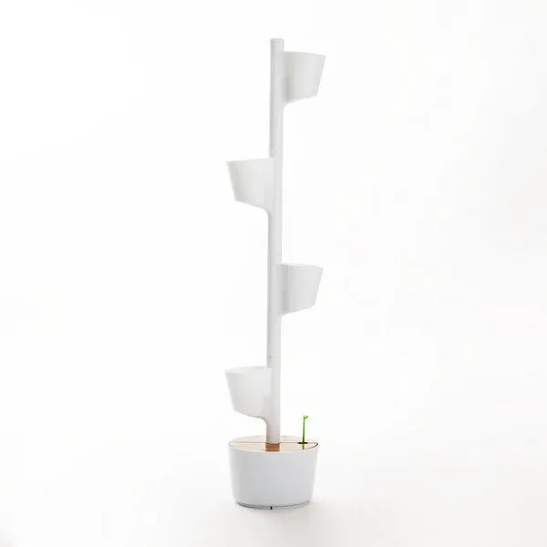 CitySens CitySens Vertikaler Blumentopf mit manueller Bewässerung 4 Blumentöpfe, Weiss, – Produktbild 1 von 4