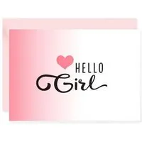 Bow & Hummingbird Bow & Hummingbird Mini-Grußkarte Hello Girl – Produktbild 1 von 1