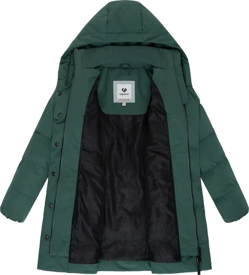 ragwear ragwear Steppmantel Niani YOUMODO Warmer Wintermantel mit hohem Kragen und Kapuze, Grün, – Produktbild 1 von 4