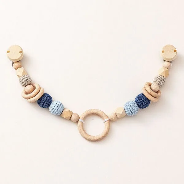 NoniKids Berlin NoniKids Berlin Kinderwagenkette Holz *Ring* 4 Farben | Bio Baumwolle, Blau, – Produktbild 1 von 4