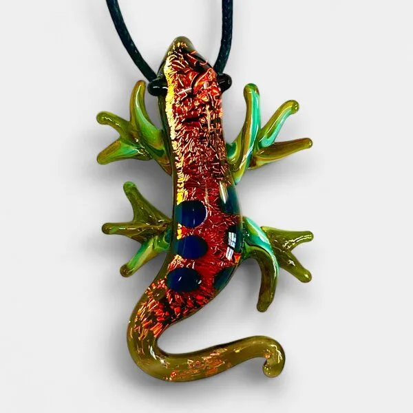 Der Lindwurm Der Lindwurm Kette mit Glasanhänger in Tierform, Rot, – Produktbild 1 von 5