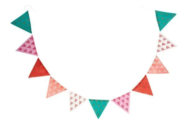El Puente El Puente Girlande "Pastell" | Fair Trade & Handmade aus Bangladesch, Petrol, – Produktbild 1 von 1