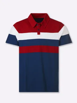 Catamaran Kurzarmshirt dunkelblau-dunkelrot-gestreift – Produktbild 1 von 1