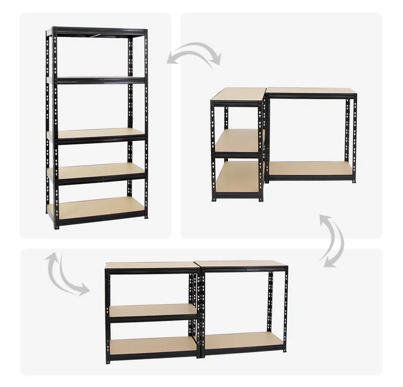 PROREGAL® Schwerlastregal Robustes Lagerregal TIGER 220-180x90-180x40-60cm 5-6 Ebenen, Stabiles Garagenregal Kellerregal Lastenregal Lagerregal Steckregal, Schwarz, – Produktbild 5 von 5
