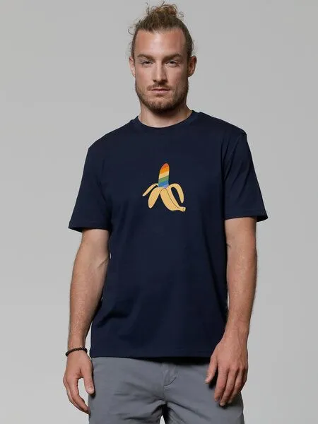 watapparel watapparel T-Shirt Unisex Rainbow Banana, French navy, – Produktbild 2 von 3