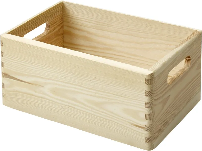 Trend Line Holzkiste Stapelbox Holz Größe S 30 x 20 x 13,5 cm, Beige, – Produktbild 2 von 2