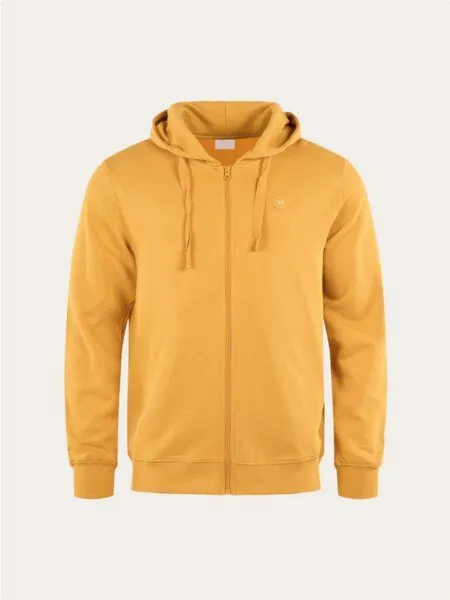 KnowledgeCotton Apparel KnowledgeCotton Apparel Sweatjacke - Zip hood basic badge sweat- aus Biobaumwolle, Gelb (honey gold), – Produktbild 4 von 4