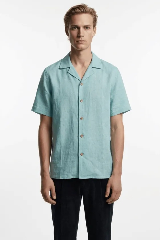De IONESCU De IONESCU Herren vegan Horezu-Shirt, Extra hellblau, – Produktbild 2 von 2