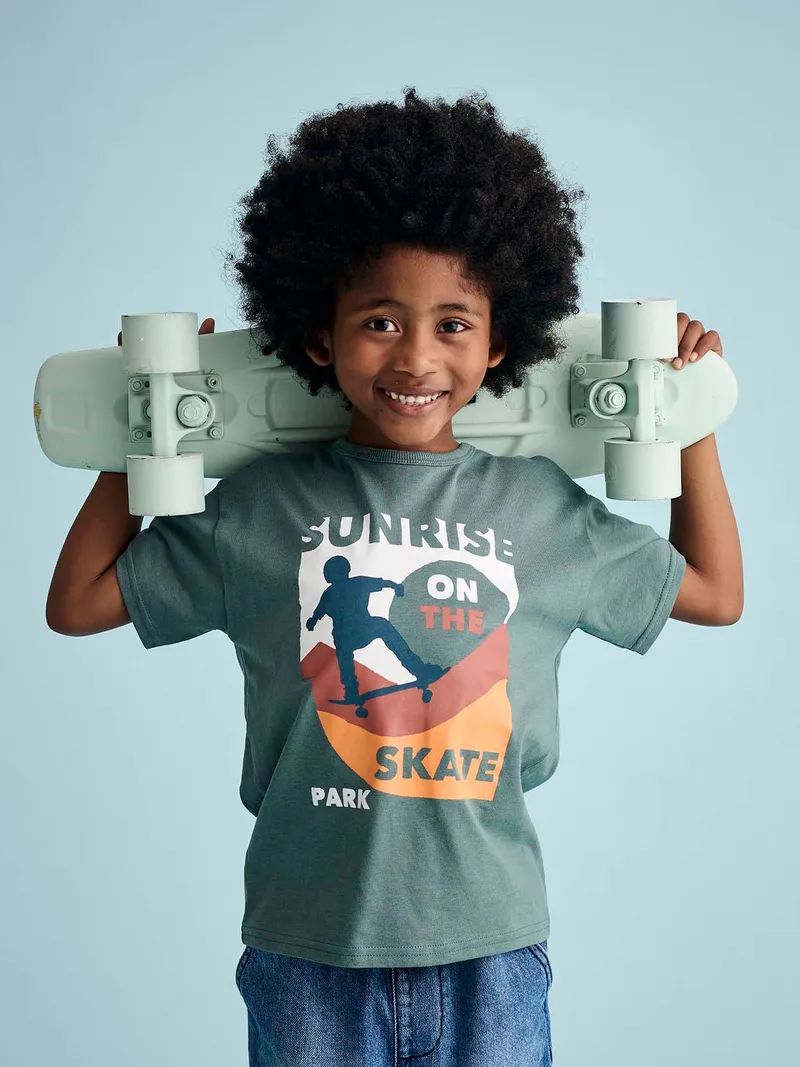 Vertbaudet Jungen T-Shirt, Aqua, – Produktbild 1 von 3