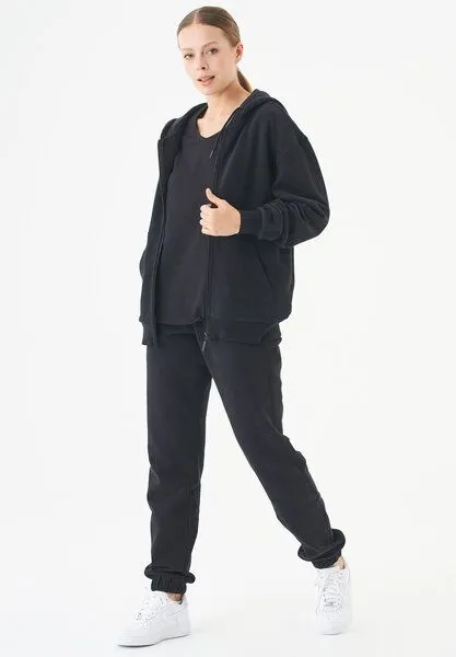 ORGANICATION ORGANICATION ESSENTIALS-JUNDA-Unisex Soft Touch Sweatjacke aus Bio-Baumwolle, Black, – Produktbild 2 von 4