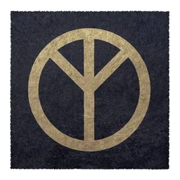 Veskor Cassiopeia Veskor Cassiopeia THE REAL PEACE SIGN Linoldruck | 22 × 22 cm | Gold auf Schwarz – Produktbild 1 von 1