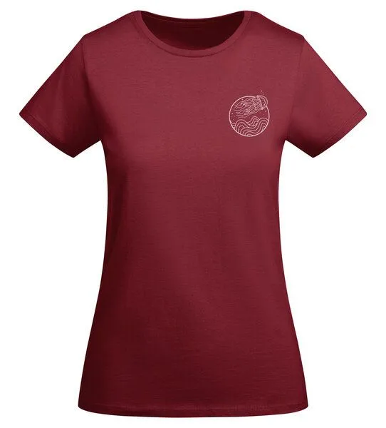 vis wear vis wear Qualle zwischen Ozean und Wellen - Damen Organic Shirt, Rot, – Produktbild 3 von 3