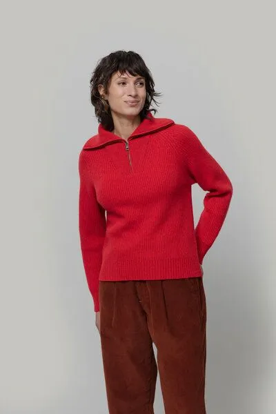 Rifò - Circular Fashion Made in Italy Rifò - Circular Fashion Made in Italy Pullover Annalisa aus recycelter Wolle, Rot, – Produktbild 2 von 4