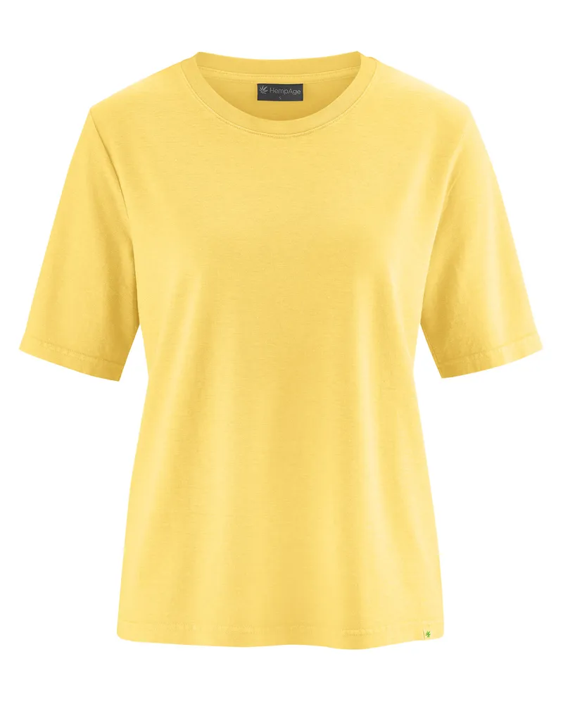 HempAge Hempage Damen vegan T-Shirt Kombination In Gelb, Gelb, – Produktbild 1 von 2