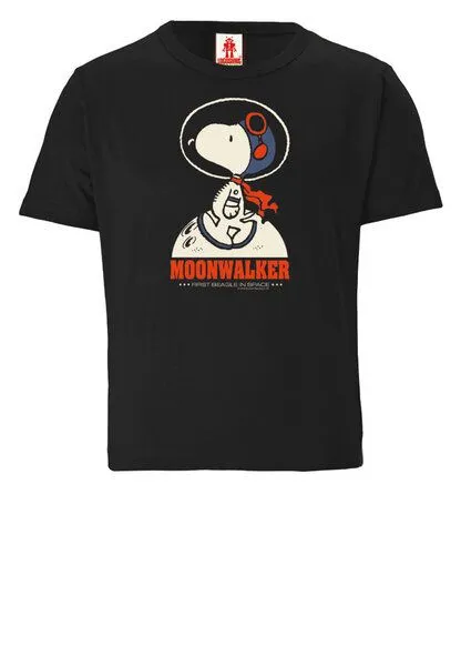 LOGOSH!RT LOGOSH!RT - Peanuts - Snoopy - Moonwalker - Bio T-Shirt - Comic Print - Kinder, Schwarz, – Produktbild 1 von 4