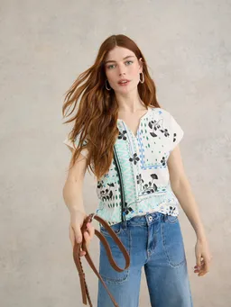 White Stuff Nelly T-Shirt mit Keilausschnitt - 44 – Produktbild 1 von 1