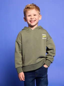 Vertbaudet Jungen Kapuzensweatshirt mit Print BASIC salbei – Produktbild 1 von 1