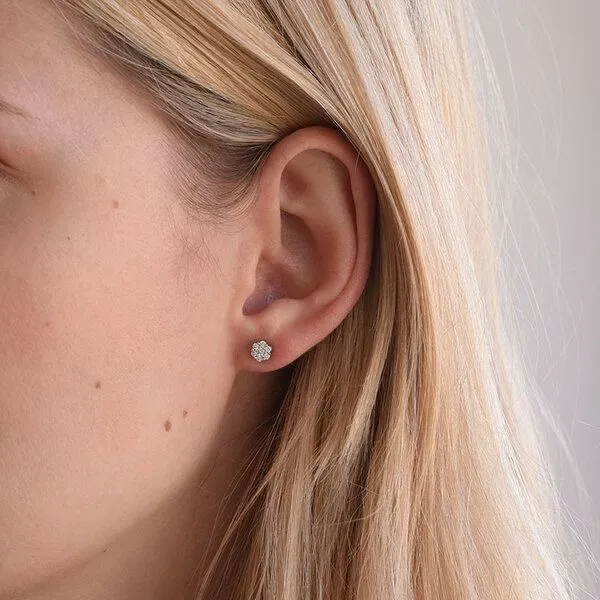 Eppi Eppi Silberne Ohrringe mit Lab Grown Diamanten Flowu, Gelb, – Produktbild 3 von 4