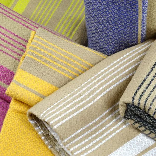 Karawan authentic Karawan authentic Hamamtuch Fouta "sand" aus Biobaumwolle, 100 × 200 cm, Pistaziengrün, – Produktbild 6 von 8