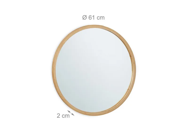 RELAXDAYS RELAXDAYS Wandspiegel rund mit Bambusrahmen (1-St), Braun, – Produktbild 4 von 5