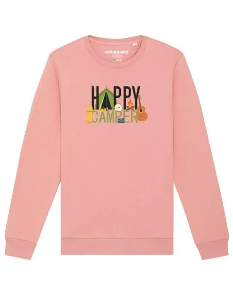 watapparel watapparel Sweatshirt Unisex Happy Camper, Canyon pink, – Produktbild 1 von 4
