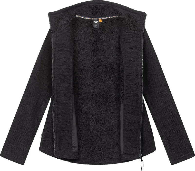 ragwear ragwear Strickjacke Liram Melange Kuschelige Übergangsjacke in Strick-Optik, Schwarz, – Produktbild 1 von 3