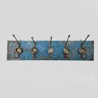 Moogoo Creative Africa Moogoo Creative Africa Garderobe -5 Haken- recycelte Ölfässer - Post-Oil Upcycling, Hellblau, – Produktbild 1 von 1