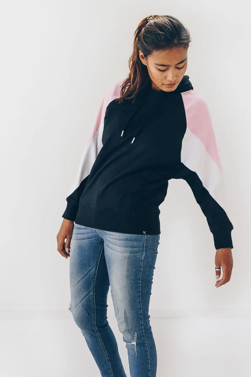 The Driftwood Tales The Driftwood Tales Damen vegan Amy Hoodie Schwarz Rosa, Schwarz, – Produktbild 2 von 2