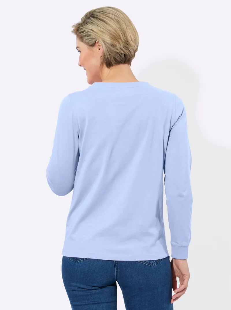 Witt Rundhalsshirt taubenblau + eisblau, Taubenblau + eisblau, – Produktbild 2 von 3