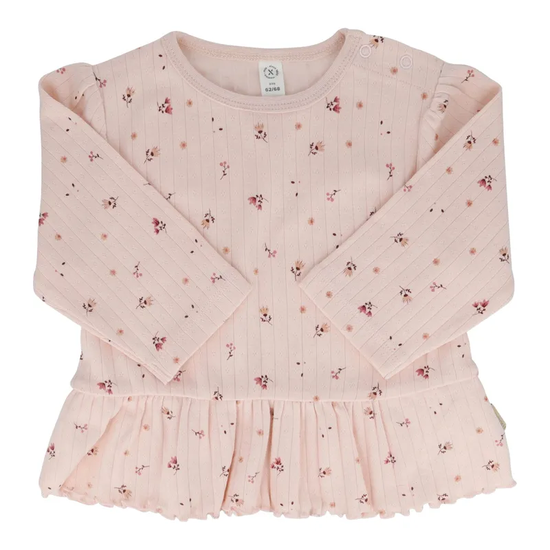 Maximo Maximo Shirt langarm Blumen Rüschen Rippqualität, Rosa, – Produktbild 1 von 1