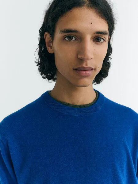thinking mu thinking mu Herren Pullover - Lucien Knitted Sweater - aus Wolle, Indigo (blau), – Produktbild 4 von 4
