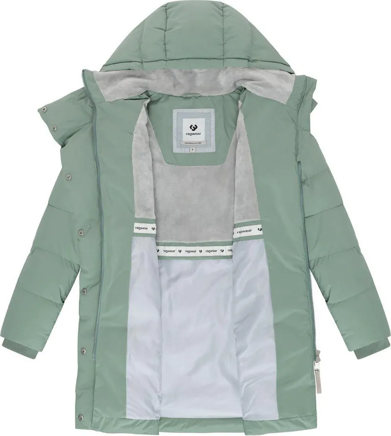 ragwear ragwear Wintermantel Pavla Soft YOUMODO Wasserdichter Steppmantel mit Fleecekragen, Grau|grün, – Produktbild 1 von 3