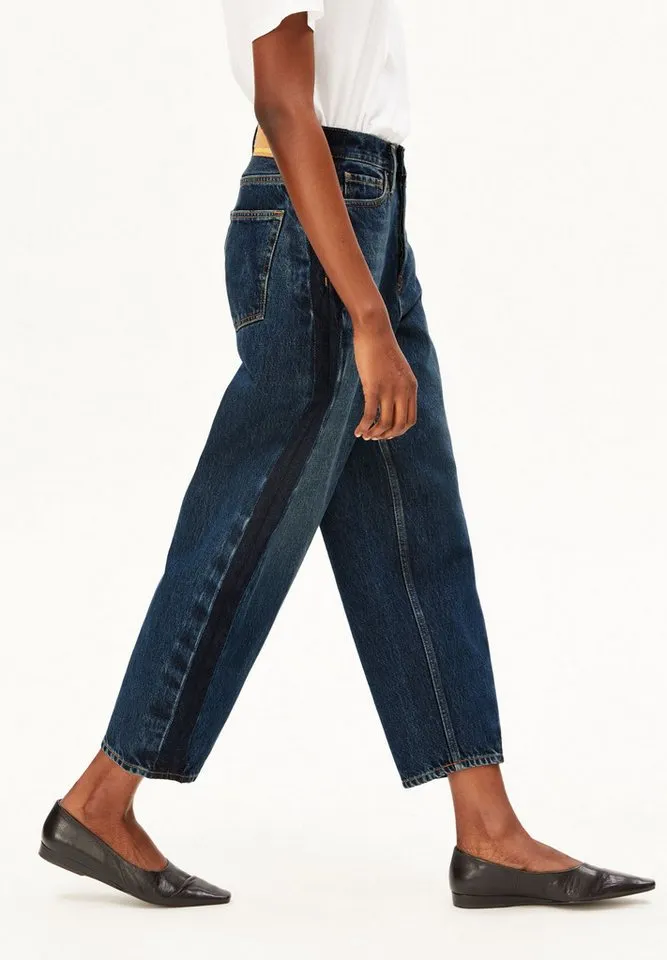 ARMEDANGELS ARMEDANGELS Weite Jeans BAARLY BARREL 100% Bio-Baumwolle Non Stretch (Non-Stretch, Loose Fit) High waist, Blau, – Produktbild 5 von 5