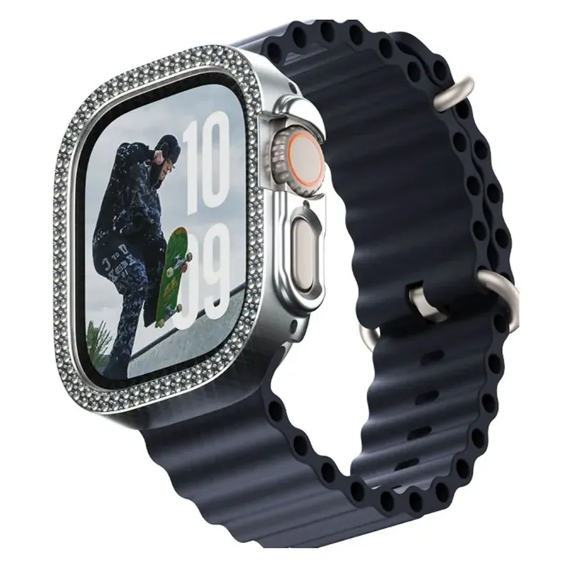 PanzerGlass PanzerGlass Bling Bumper für das Apple Watch Ultra / Ultra 2 / Ultra 3 - 49 mm - Silver, Silber, – Produktbild 1 von 1