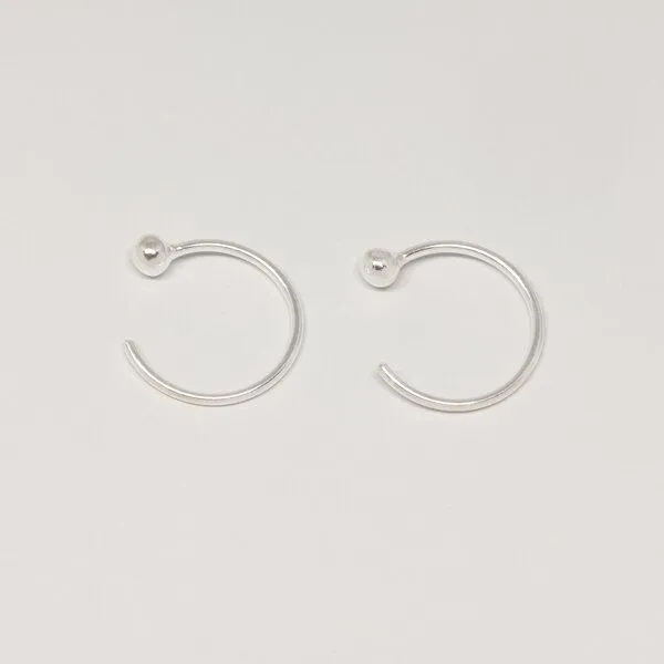 fejn jewelry fejn jewelry Creole 'open hoop', Silber, – Produktbild 1 von 5