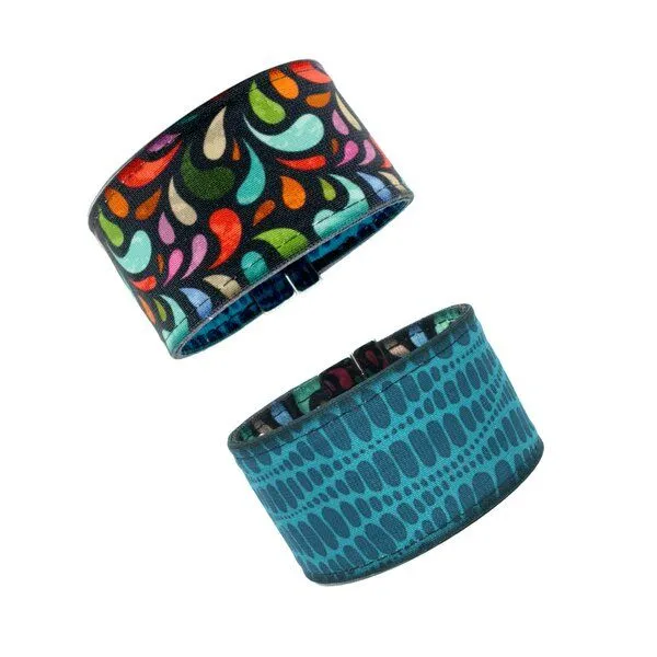 Seegarn Seegarn Wende-Armband 4cm, Paisley gr (schwarz) / punkte (blau), – Produktbild 1 von 2