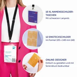 Avery Zweckform Avery Zweckform 10 Namensschilder XL, mit Lanyard, 105 x 148 mm – Produktbild 1 von 1