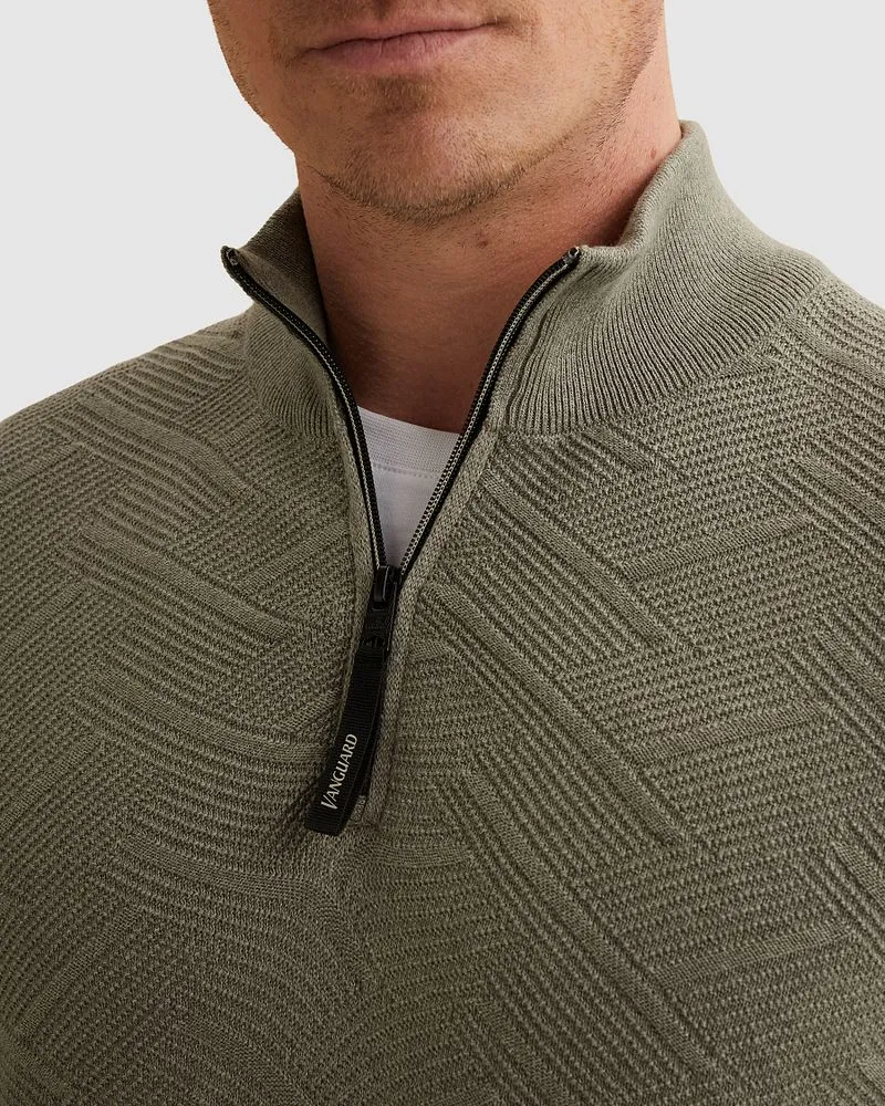 Vanguard Vanguard Pullover Half Zip Mouline Forest Fog - Größe M, Grün, – Produktbild 3 von 5