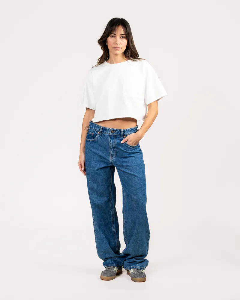 Kuyichi Kuyichi Damen vegan Jeans Rubinrot Entspannt Marmoriert Blau, Dunkelblau, – Produktbild 1 von 2