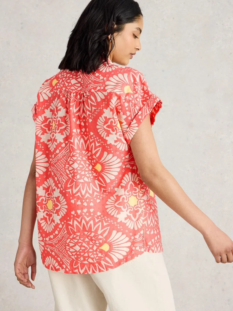 White Stuff Bluse Ellie aus Bio-Baumwolle - 34, Rosa print, – Produktbild 4 von 4