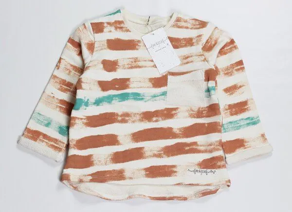 fine&josef fine&josef veganes Kinder-Sweatshirt – Streifen, Natur, – Produktbild 2 von 3