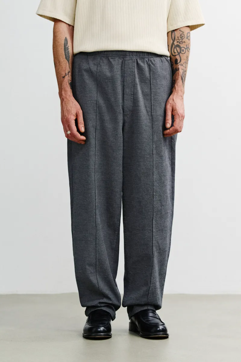 Rotholz Rotholz Herren vegan Hose, Weit Geschnitten Mit Falten Grau Meliert, Grau, – Produktbild 2 von 2
