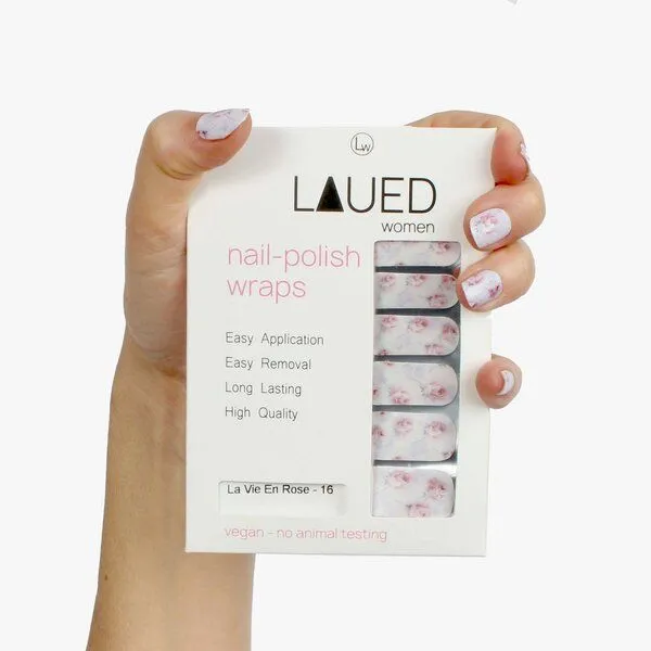 Vargu Vargu LAUED vegane Nagelfolien flower mood, La vie en rose, – Produktbild 1 von 4