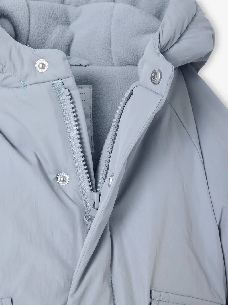 Vertbaudet Baby Steppjacke mit Kapuze und Fleecefutter eis, Eisblau, – Produktbild 3 von 4